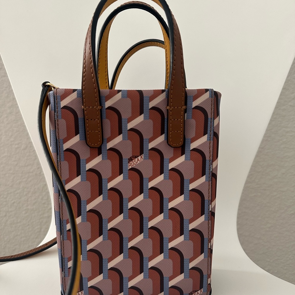 Brown Geometric Pattern Women's Bag